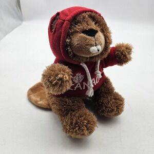 Creature Comforts Beaver Plush Stuffed Animal Toy Small Brown Red Canada Hoodie